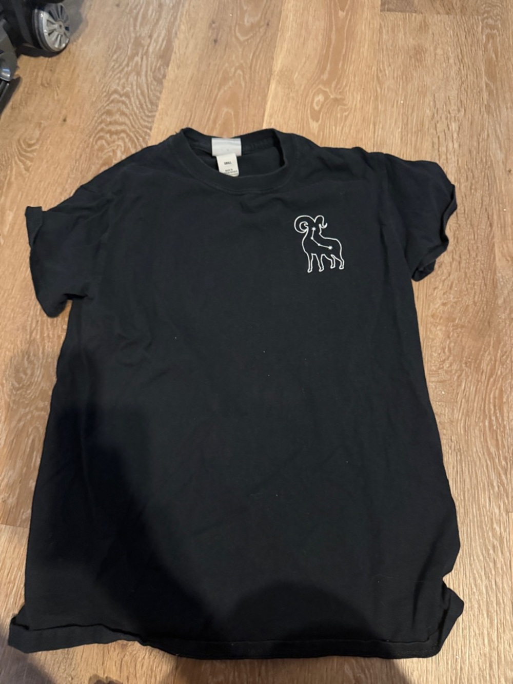Black T-Shirt with White Ram Logo Dmall